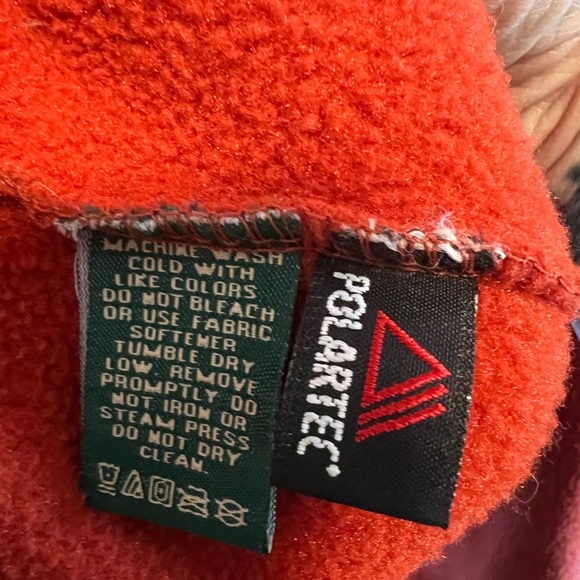 L.L. Bean orange, quarter zip pull over sweatshirt. Fleece. Size L in Men’s - Picture 6 of 8